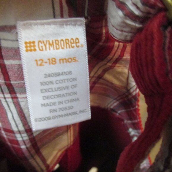 Vintage 2008 Gymboree Red Corduroy Emboidered Overalls Sz 12 - 18M Polar Bear - Picture 6 of 6